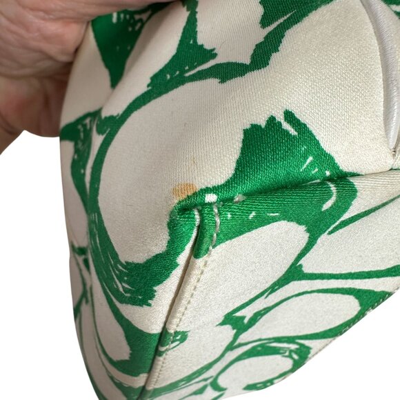 Vintage Coach Green Scribble Signature Hampton Top Handle Pouch Mini Bag Y2K NEW - Picture 8 of 16